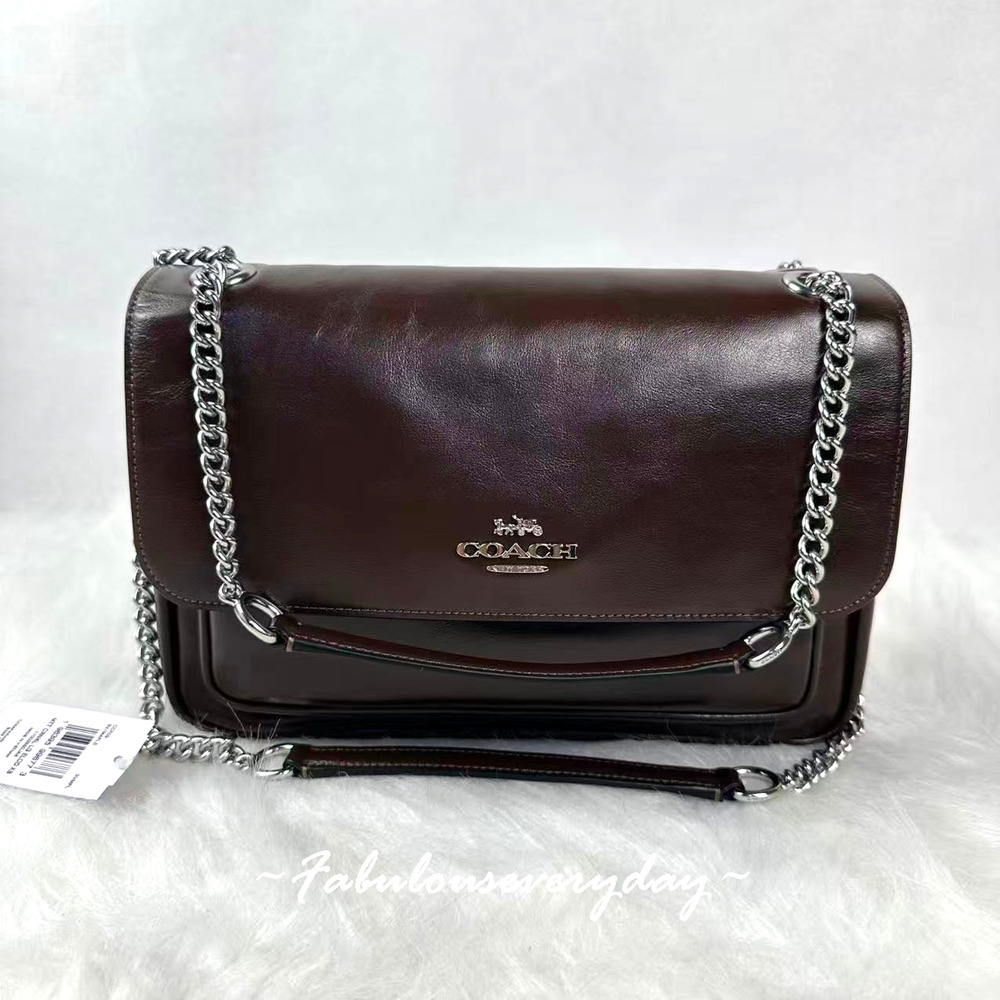 Coach Elodie Crossbody Bag In Shiny Smooth Leather/Silver/Maple CCF09 NWT
